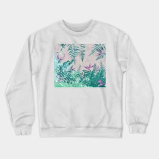 Ferns and Parrot Flowers Crewneck Sweatshirt